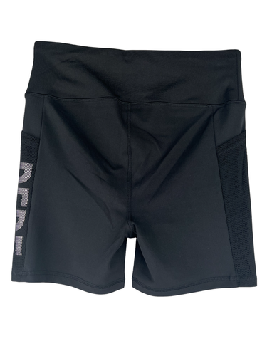 Pantalones Cortos Bebe Sport Mujer Adolescente Talla L Negros con Logotipo Blanco y Bolsillos de Red - Imagen 4 de 11