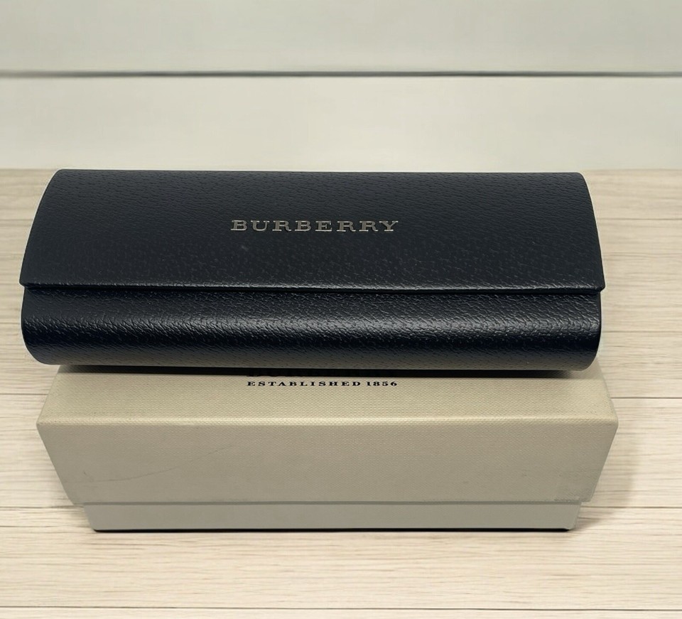 Burberry Eyeglasses Sunglasses Black Hard Case With Original Box Fabric ...