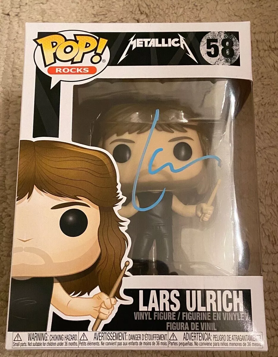 Metallica Drummer Lars Ulrich Autographed Funko Pop Rocks with BAS BH85477