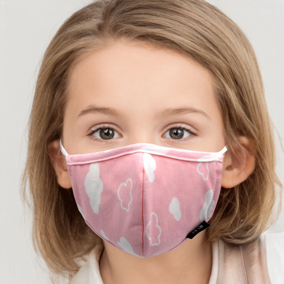 Pack de 2 Mascarillas Infantiles Reutilizables Lavables Ajustables Algodón Nariz Alambre Foto 2 de 4