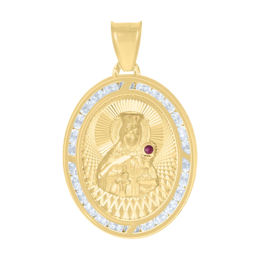 CHANEL Ciondolo Ciondolo Religioso Oro Giallo Rosso Bianco Cubico Zirconi Santa Barbara 10K