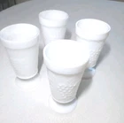 Vintage Anchor Hocking White Milk Glass Footed 5.75" Goblet Grape Vine  Set of 4