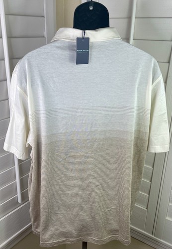 Peter Millar Tailored Fit Windward Riviera Tan Open Collar Polo Shirt, Men’s 2XL - Picture 4 of 6