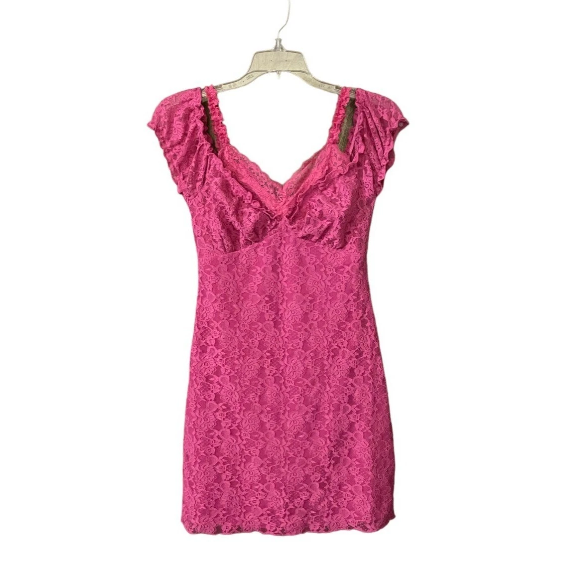 pink lace dress forever 21 Forever 21 pink eyelash lace long dress