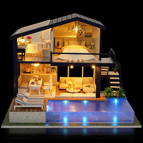 DIY Dollhouse Time Apartment Villa - Large Villa (Without Dust Cover, Batteries - Picture 3 of 10