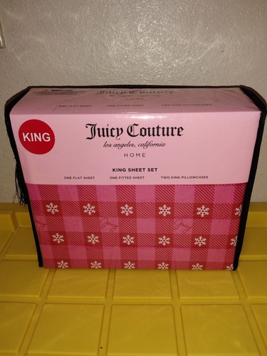 JUICY COUTURE KING SHEET SET JUICY COUTURE CHRISTMAS KING SIZE SHEET SET NEW - Picture 3 of 4