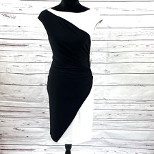 Lauren Ralph Lauren Dress Women's Size 4 Black/White Sheath Jersey Coloblock NWT