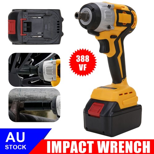 1000Nm Cordless Electric Impact Wrench Brushless Rattle Gun 1/2" Driver