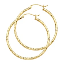 Ioka - 14K Gold 1.5mm Thickness Hinged Hoop Earrings
