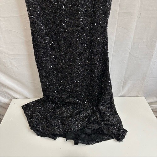 Abito da sera formale SHEIN Belle scollo a cuore orlo a sirena nero paillettes L - Foto 13 di 13