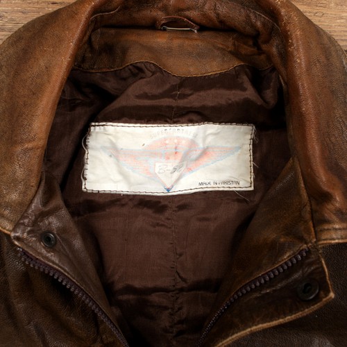 Vintage Lederjacke XL B-52 Bomber Fliegerjacke braun - Bild 3 von 8