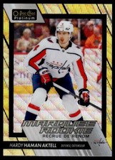 2023-24 O-Pee-Chee Platinum Marquee Rookies Neon Yellow Surge Hardy Haman Aktell