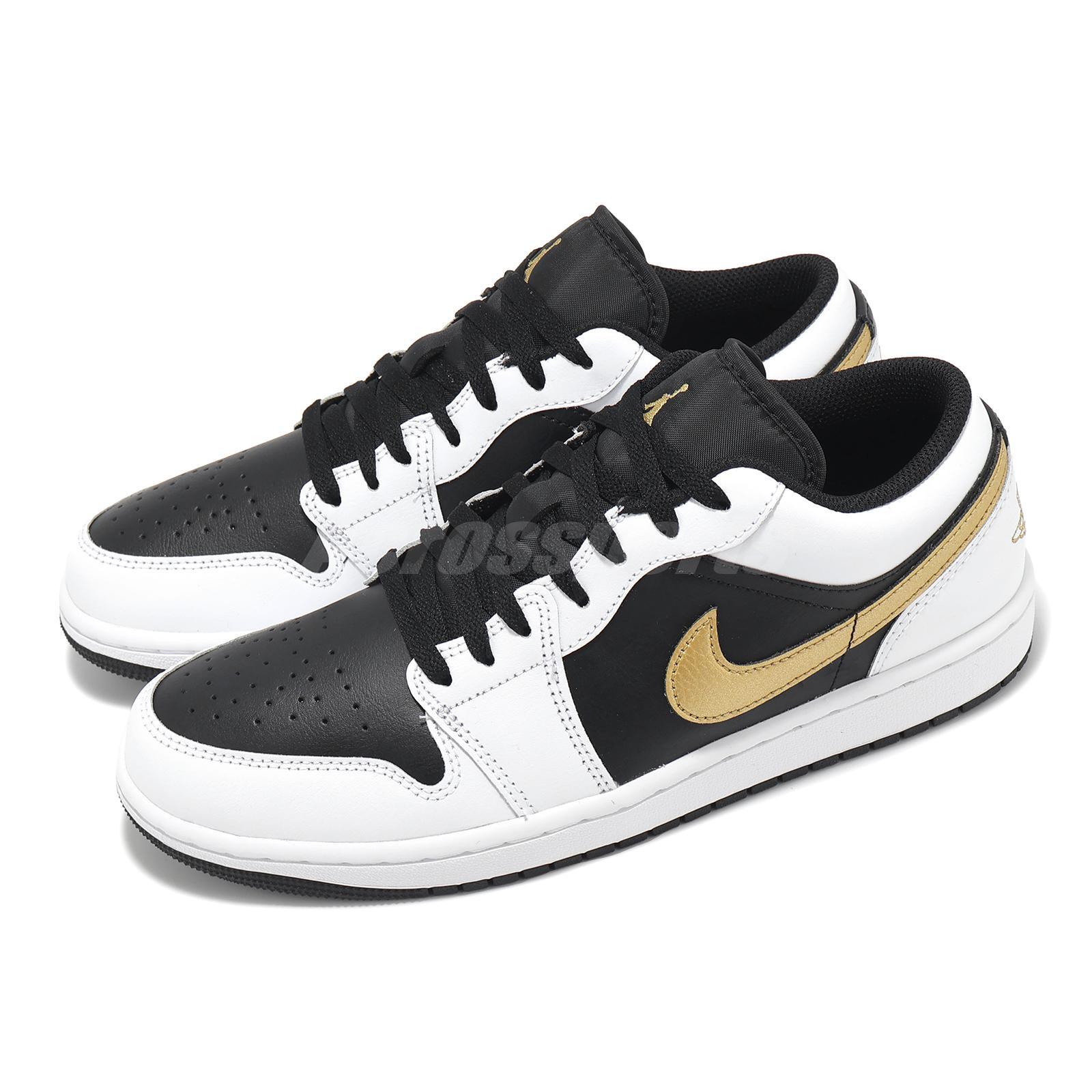 Nike Air Jordan 1 Low AJ1 Gold Swoosh Мужская повседневная обувь кроссовки 553558-172