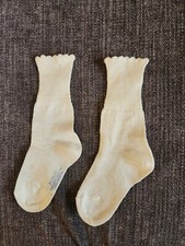 Antique Ecru Childs Girls Mercerized Knit Socks