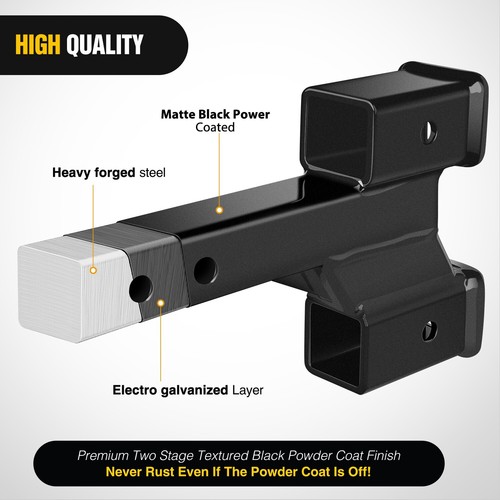 Nilight Trailer Dual Hitch Extender for 2 Inch Receiver with 2 Inch 4 Inch - Picture 4 of 9