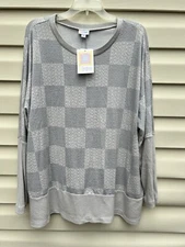 Lularoe Tammy, Gray checkered, NWT, 2XL