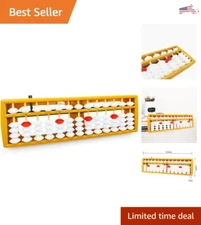Premium Abacus Soroban - 13 Column Math Tool with Reset Button - 9.8inch