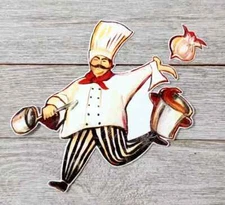 kitchen italian chef wall safe sticker onion 9 inch 2pc