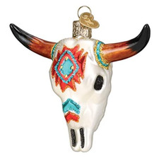 Old World Christmas Blown Glass Ornament, Southwestern Steer Skull