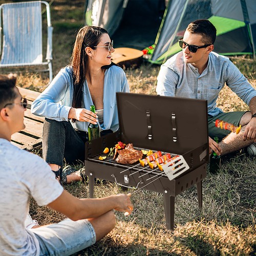 44*27*7cm High Quality Portable Square Charcoal Grill Black - Picture 17 of 20