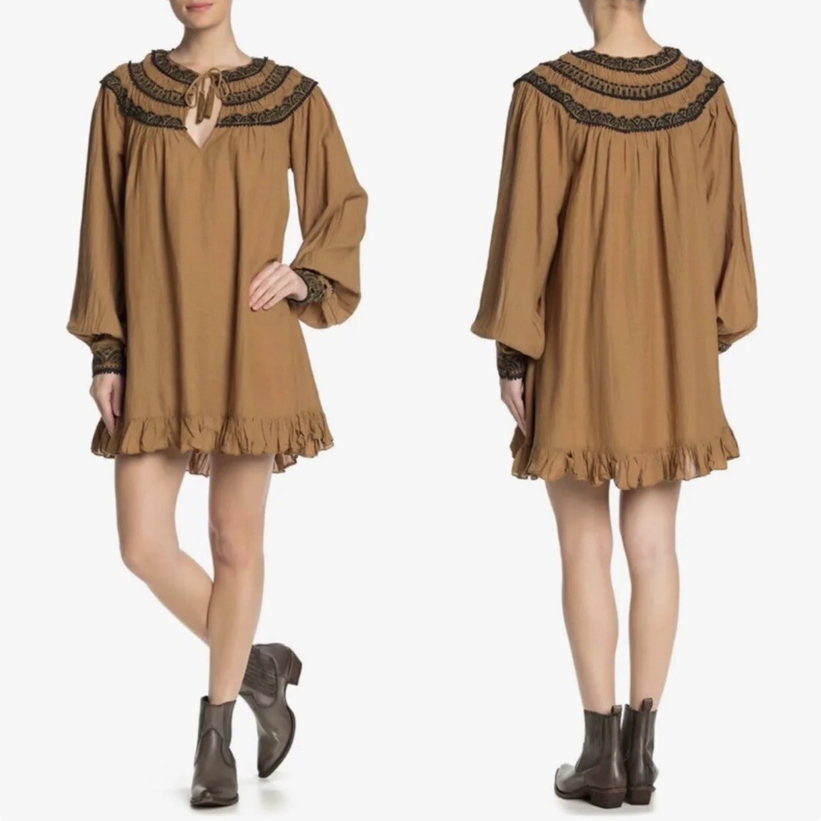 knee length dresses for ladies Free People Free-est Have A Thing For You Mini Dress – White Chocolate  Couture main image 1