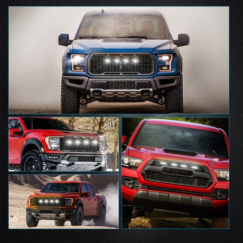 Luces de circulación LED blancas de 4 piezas para Toyota Tundra Raptor Style - Imagen 6 de 12
