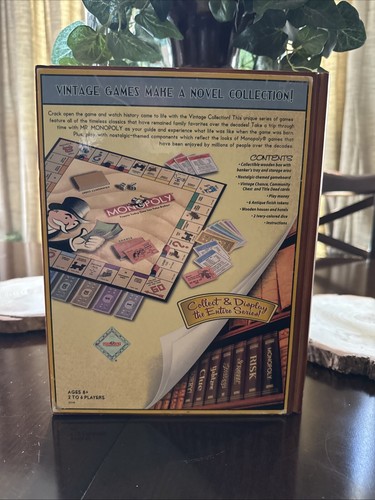 Hasbro Library Monopoly Vintage Book Game Wooden Case Complete - Picture 2 of 11