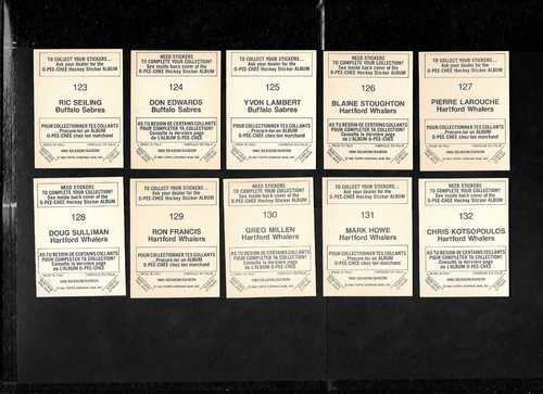 1982-83 OPC 82-83 O PEE CHEE NHL HOCKEY STICKER 1-132 SEE LIST - Picture 249 of 263