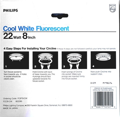 Philips FC8T9/CW Fluorescent 22W 8" Circline Circular Lamp Light Bulb Cool White - Picture 3 of 3