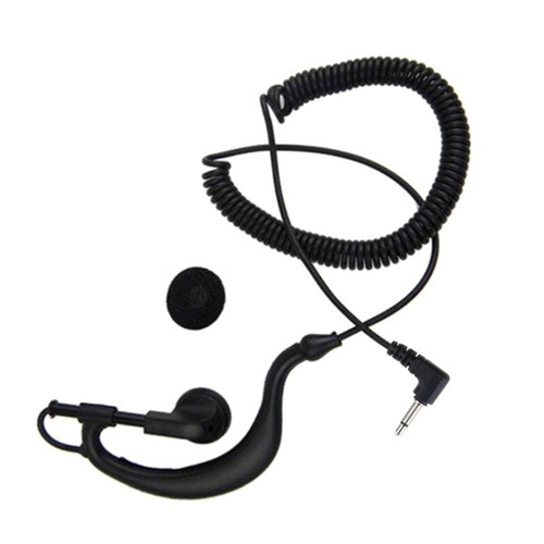 Headphone 3.5mm G-Shape Listen Only Soft Rubber Earpiece Headset For Radios - Zdjęcie 5 z 8
