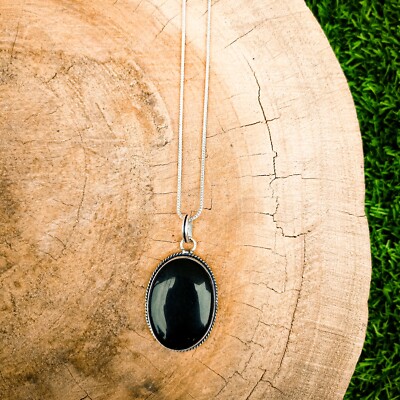 Black Tourmaline Oval Pendants Black Tourmaline Oval Pendants