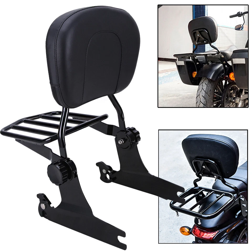 For Harley Softail Night Train FXSTB Passenger Backrest Sissy Bar + Luggage Rack Foto 4 de 4