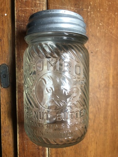 Vintage Jumbo Erdnussbutter Glas 1 Pfund mit Presto Deckel 1#