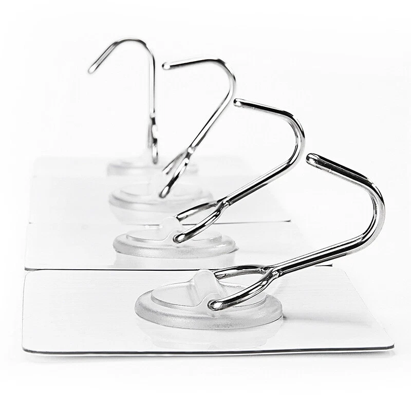 VDL 1~100 Self Adhesive Hook Strong Sticky Hooks Heavy Duty Wall Seamless Hook - Image 4 of 4