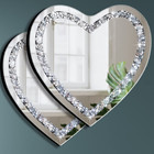 Shaped Silver Glass Mirror 2 Pack 12X12Inch Crystal Crush Diamond Decor