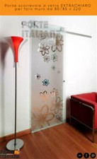 Porta scorrevole a vetro EXTRACHIARO per foro muro da 80/85 x 220