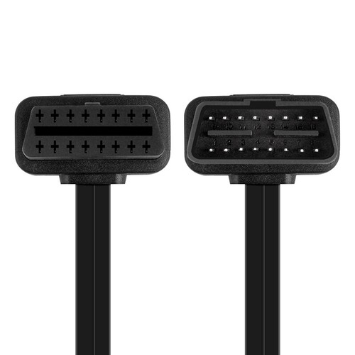 Cable de diagnóstico de coche de extensión OBD II de codo de fideos planos de 16 pines macho a hembra de 2 pies - Imagen 2 de 14