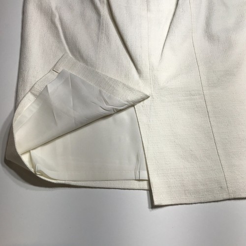 Ann Taylor Pencil Skirt Womens 4 White Cotton Linen Blend Fully Lined Pockets - Picture 8 of 15