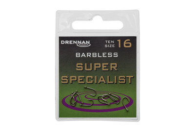 DRENNAN SUPER SPECIALIST  BARBLESS EYED HOOKS - 10 PER PK