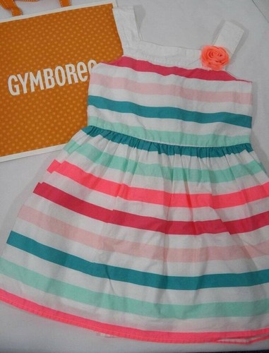 GYMBOREE Girls Summer Dress size 7 Ice Cream Parlor Striped Cotton Sleeveless - Picture 8 of 8