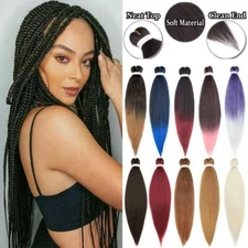 NEW EZ Braiding Hair Extensions Pre-Stretched Braids Ombre Colour Twist as Human