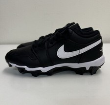 Nike Air Jordan 1 Low Youth Cleat Sz 10C Black Baseball Football HF6885-001 NEW