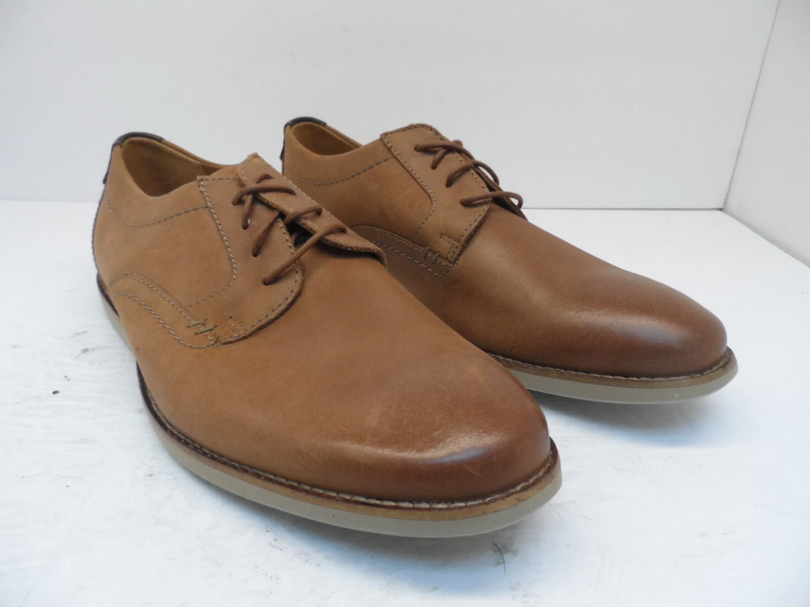 Scarpe eleganti casual Clarks da uomo Raharto Plain Oxford marrone chiaro taglia 9M
