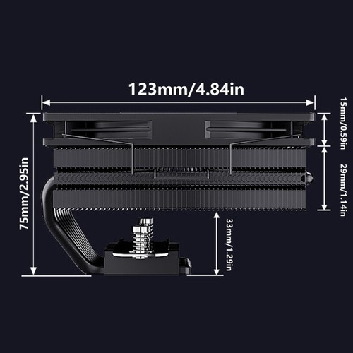 UT75 8 Heatpipe CPU Coolers Down Press with UT12015 FDB Fan for Heat Dissipation - Afbeelding 8 van 12