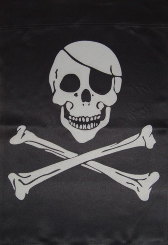 12x18 12"x18" Pirate Eye Patch Double Sided Vertical Sleeve Flag Garden - Picture 2 of 3