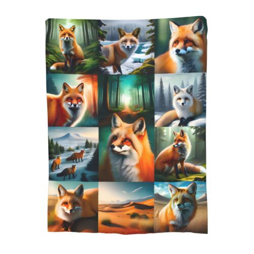 Fox Blanket Gifts for Kids Adults Soft Warm Lightweight Cozy Cute Forest Foxe... - Picture 3 of 6