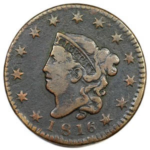1816-N-8-R-3-Matron-or-Coronet-Head-Large-Cent-Coin-1c