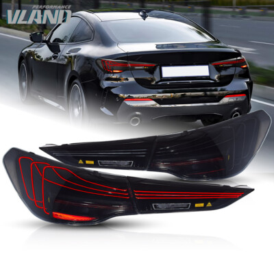 Smoked LED Laser Tail Lights For 2020-2024 BMW 4 Series G22 G23 G26 W/Sequential
