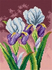 Orchidea Needlepoint canvas for halfstitch without yarn Spring Irises 2595F -...