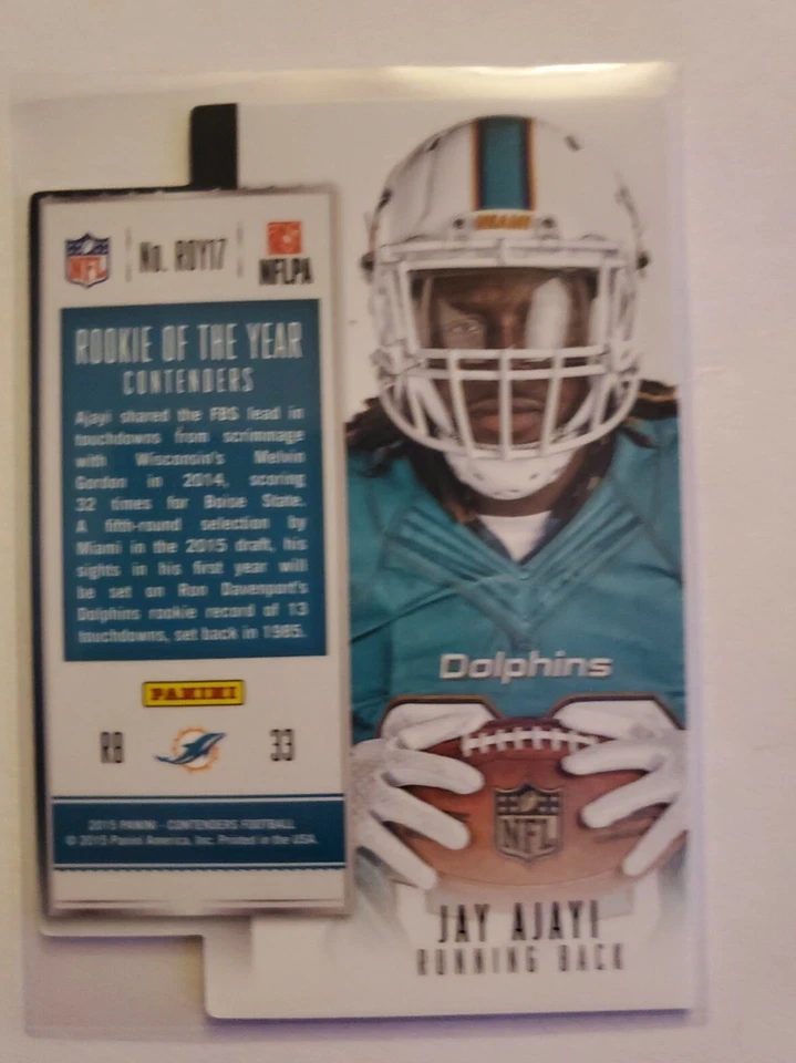 JAY AJAYI 2015 Contenders Rookie of the Year RC #ROY17 Dolphins EAGLES - Image 2 of 2